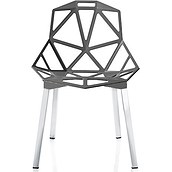Krzesło Chair_One szary antracyt z polerowanymi anodyzowanymi nogami