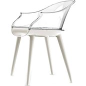Krzesło Cyborg Couplings siedzisko białe oparcie transparentne