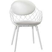Krzesło Pina białe, materiał skóra, nogi białe