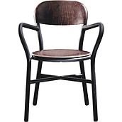 Krzesło Pipe z podłokietnikami czarne, ciemny buk