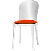 Krzesło przezroczyste bezbarwne Vanity czerwony materiał