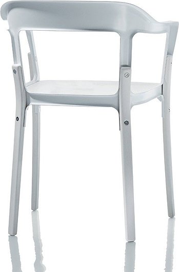 Krzesło Steelwood nogi i siedzisko białe oparcie białe