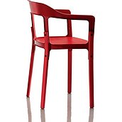 Krzesło Steelwood nogi i siedzisko czerwone oparcie czerwone