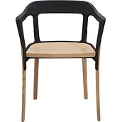 Krzesło Steelwood nogi i siedzisko naturalny dąb, oparcie czarne