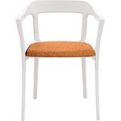 Krzesło Steelwood tapicerowane biało-pomarańczowe