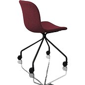 Krzesło Troy 4 star na kółkach tapicerowane czarna rama fioletowe