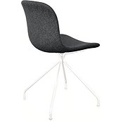 Krzesło Troy 4 star tapicerowane lakierowana rama biała ciemnoszare