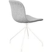 Krzesło Troy 4 star tapicerowane lakierowana rama biała jasnoszare
