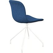 Krzesło Troy 4 star tapicerowane lakierowana rama biała niebieskie