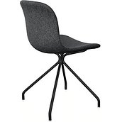 Krzesło Troy 4 star tapicerowane lakierowana rama czarna ciemnoszare