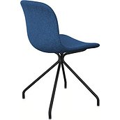 Krzesło Troy 4 star tapicerowane lakierowana rama czarna niebieskie