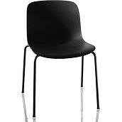 Krzesło Troy Polipropylen lakierowana rama czarne siedzisko