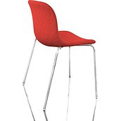 Krzesło Troy tapicerowane chromowane nogi czerwone
