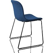 Krzesło Troy tapicerowane lakierowana rama czarna niebieskie
