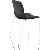 Krzesło Troy tapicerowane lakierowane nogi białe siedzisko ciemnoszare