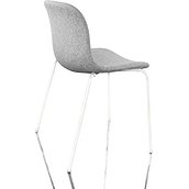 Krzesło Troy tapicerowane lakierowane nogi białe siedzisko jasnoszare