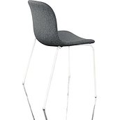 Krzesło Troy tapicerowane lakierowane nogi białe siedzisko szare