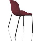 Krzesło Troy tapicerowane lakierowane nogi czarne siedzisko fioletowe