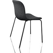 Krzesło Troy tapicerowane lakierowane nogi czarne siedzisko szare