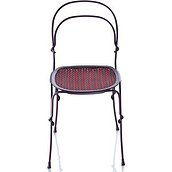 Krzesło Vigna rama fioletowa siedzisko czerwone