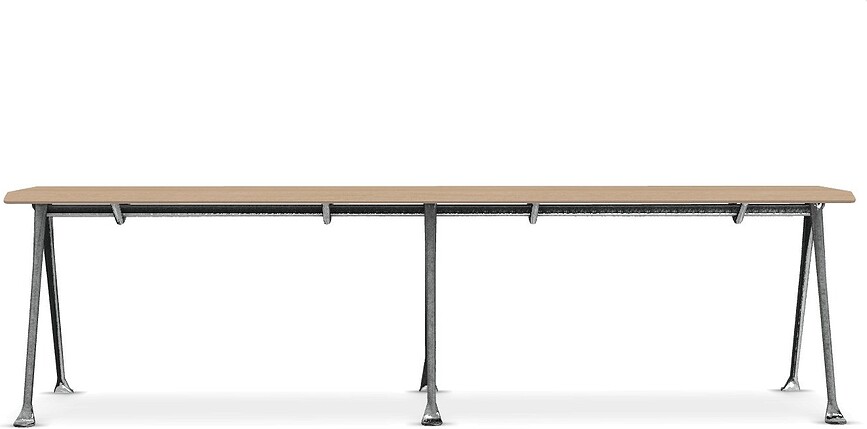 Ławka Officina 160 cm naturalny buk ze stalową ramą