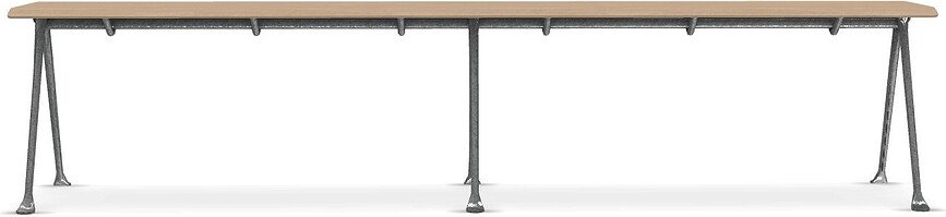 Ławka Officina 200 cm naturalny buk ze stalową ramą