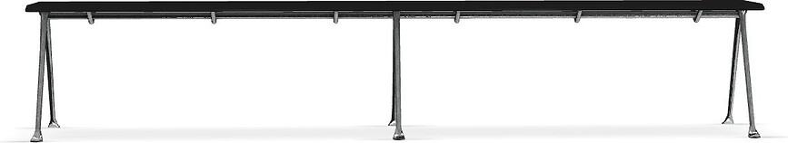 Ławka Officina 240 cm czarny buk ze stalową ramą