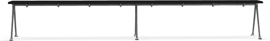 Ławka Officina 290 cm czarny buk ze stalową ramą