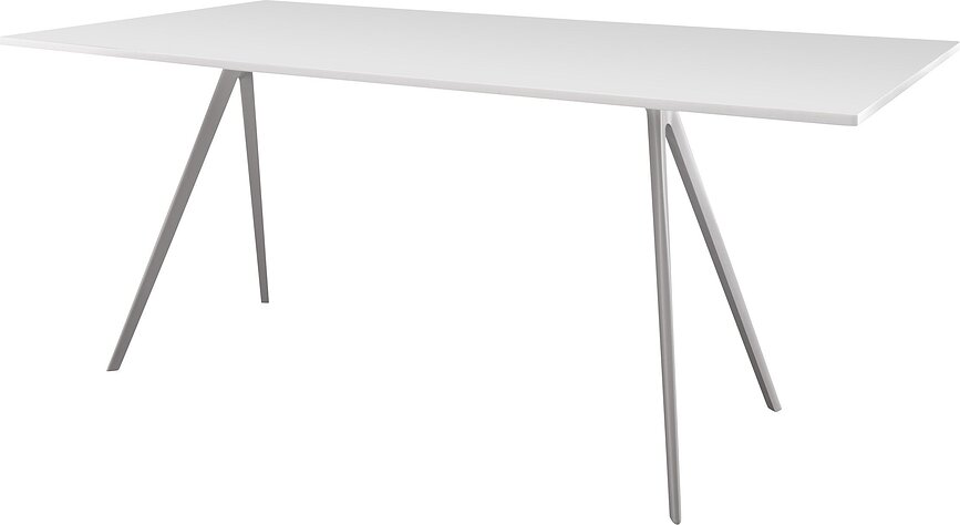 Stół Baguette 205 cm blat MDF biały rama lakierowana biała