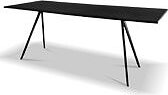 Stół Baguette 205 cm blat MDF czarny rama lakierowana biała