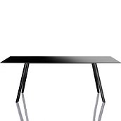 Stół Pilo prostokątny 160 x 85 cm czarne nogi czarny blat