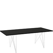 Stół XZ3 prostokątny czarny blat biała rama