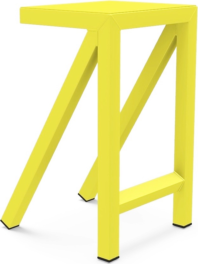 Stołek barowy Bureaurama 62 cm żółty