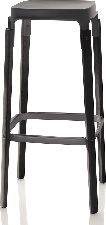 Stołek barowy Steelwood 78 cm buk antracytowy