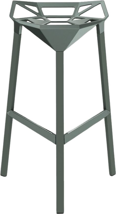 Stołek barowy Stool_One 84 cm szarozielony