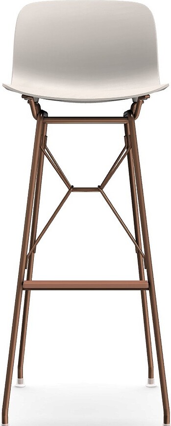 Stołek barowy Troy Wireframe biały z miedzianą ramą
