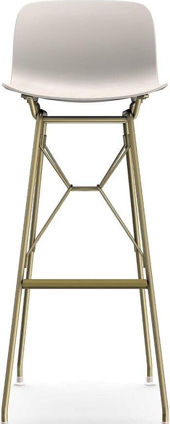 Stołek barowy Troy Wireframe biały ze złotą ramą