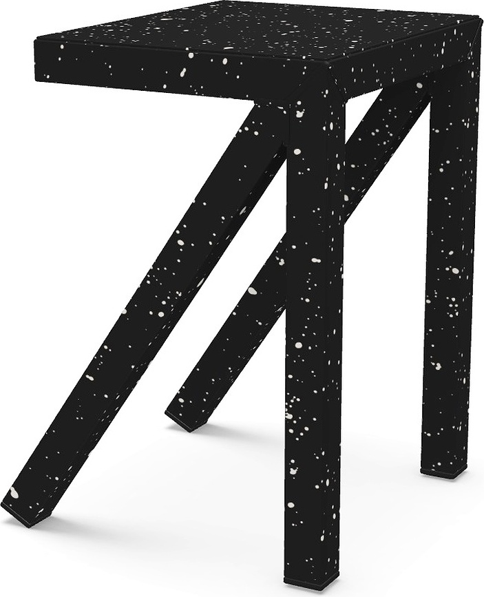 Stołek Bureaurama 50 cm czarno-biały