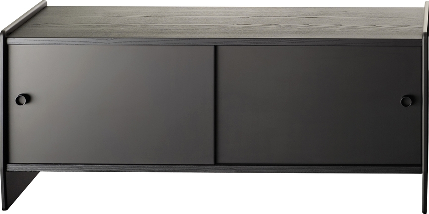 Szafka niska Theca 123 cm MDF czarna czarny jesion