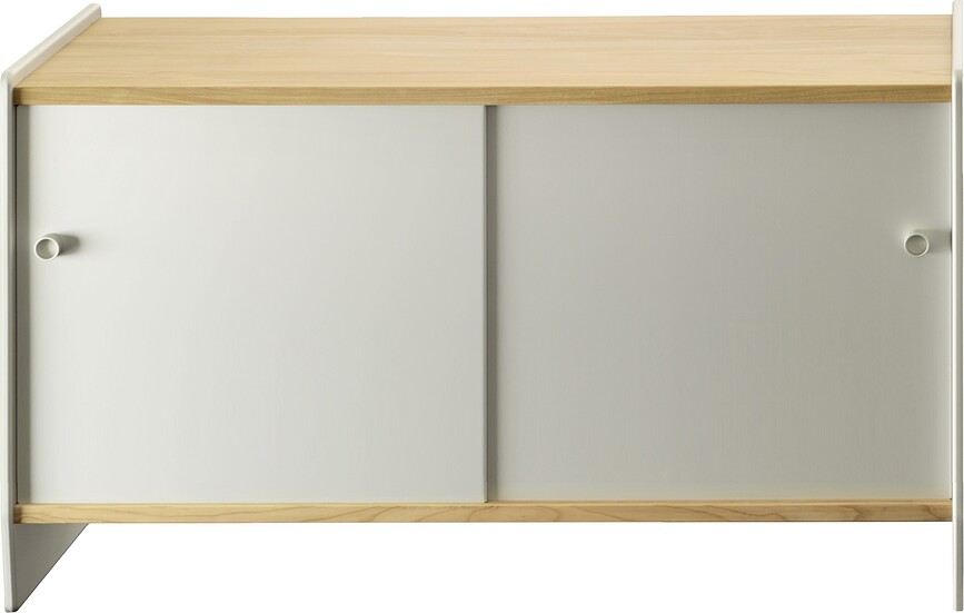 Szafka wysoka Theca 123 cm MDF aluminium wiśnia