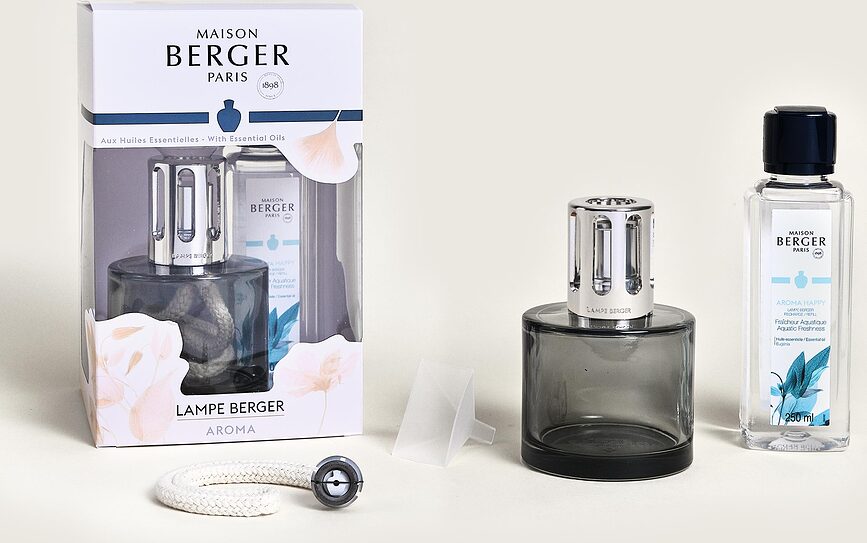 Aroma Lampe Catalytique avec parfum Happy, grise