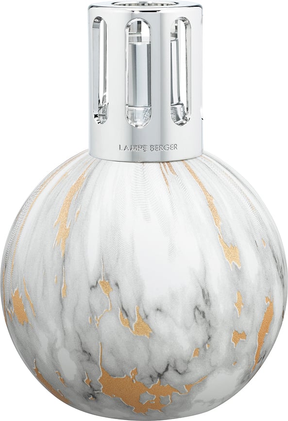 Boule Lampe Catalytique, marbre blanc