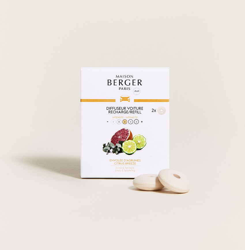 Citrus Breeze Recharge de Parfum pour Diffuseur de Voiture
