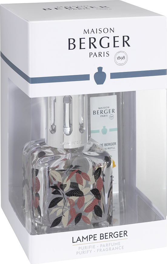 Cube Lampe Catalytique, motif feuilles, avec parfum Zest of Verbena