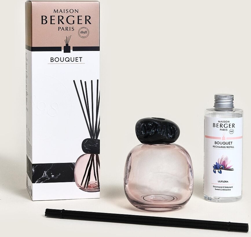 Difusor de Aroma Mineral, fragancia Liliflora, rosa y negro