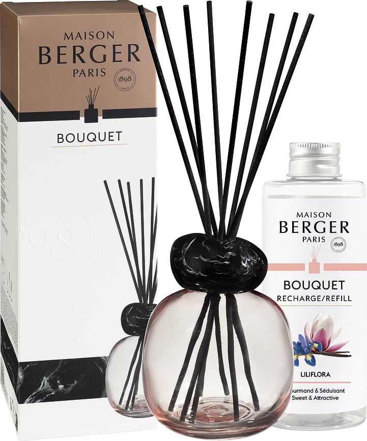 Difusor de Aroma Mineral, fragancia Liliflora, rosa y negro