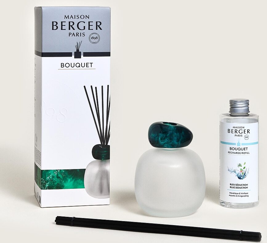 Difusor Mineral, gris verdoso, con aroma Bleu Seduction