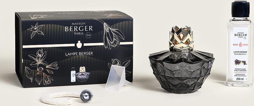 Kalia Lampe Catalytique, noire, avec parfum Vanilla Magnificence