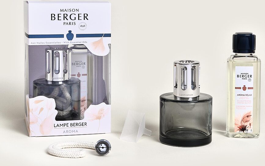 Lámpara Catalítica Aroma, gris, con fragancia Relax