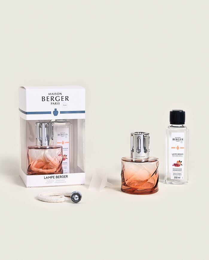 Lámpara catalítica Spiral, ámbar, con fragancia Rhubarb Radiance